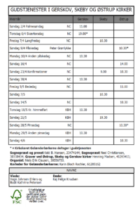 Gudstjenester apr. - maj. 2023