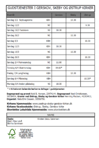 Gudstjenester feb. - mar. 2023