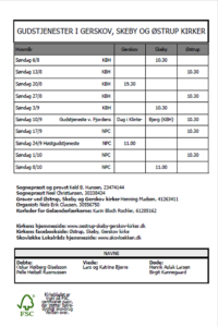 Gudstjenester aug.-sep. 2023