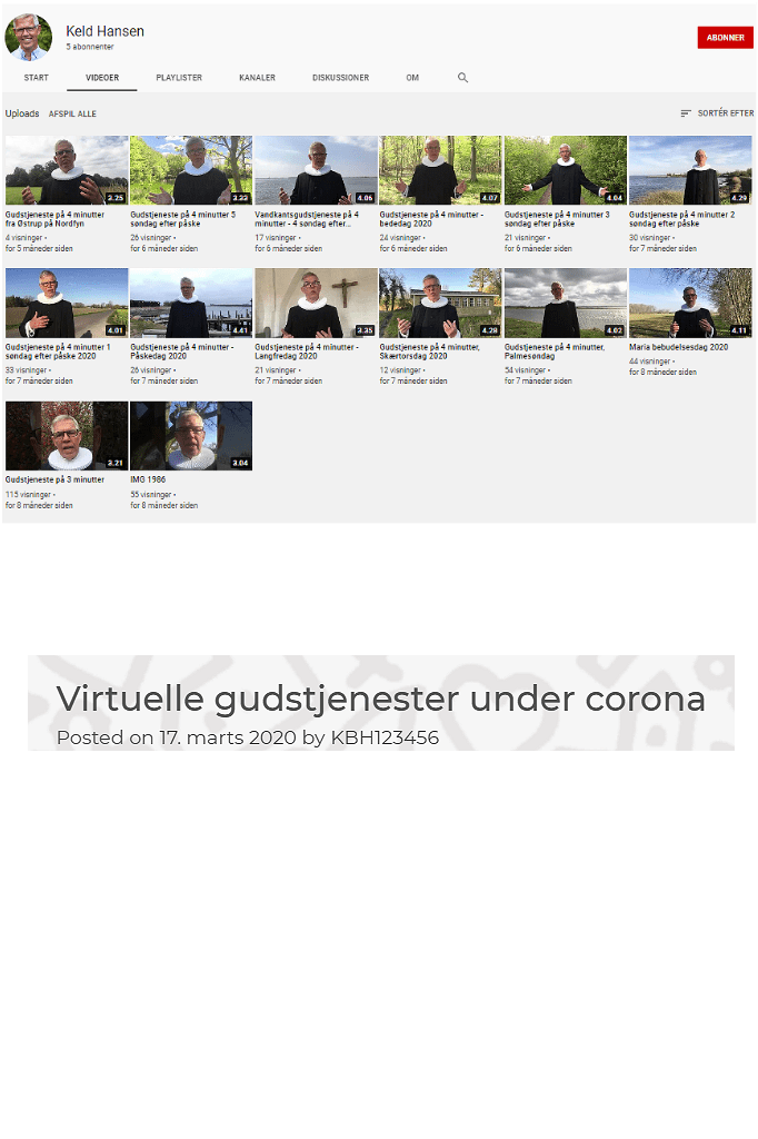 Kirkeblade Virtuelle Gudstjenester under corona