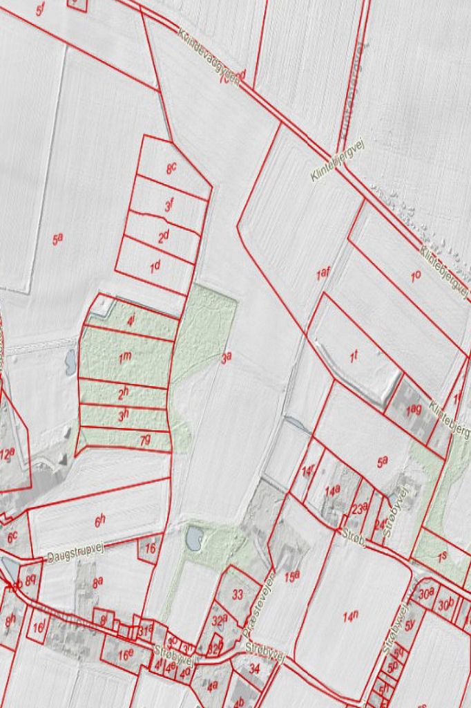 Matrikelkort Østrup Præstegård jord